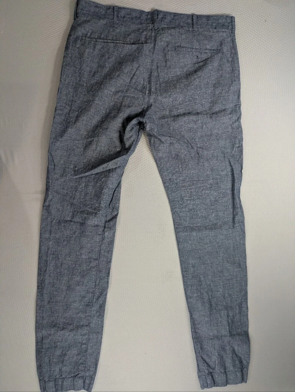 J Crew Driggs Linen Blend Pants Mens 34x34 Heathered Blue Slim Fit Chino H5082